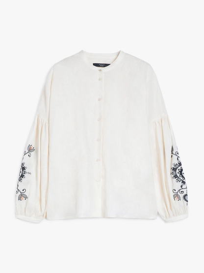 Weekend MaxMara - Leinenhemd, Ecru