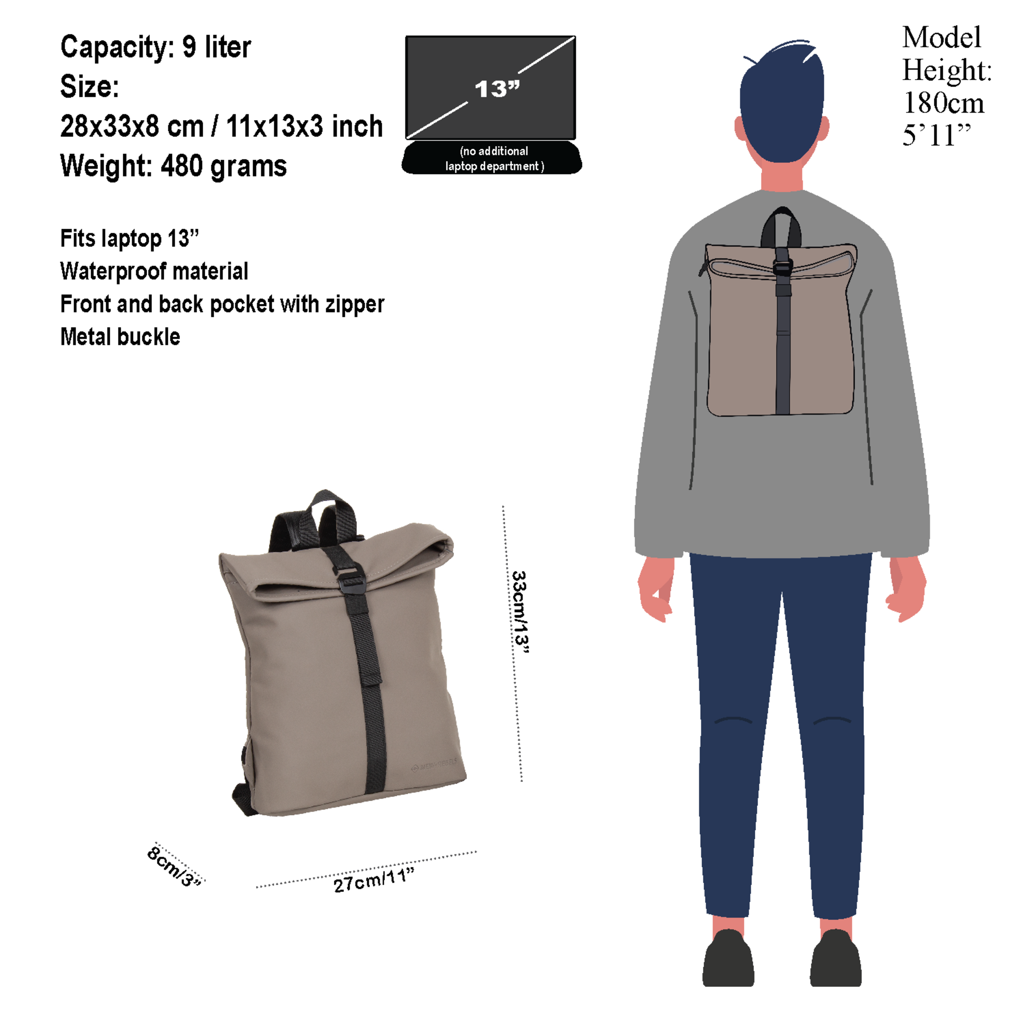 New Rebels - Rucksack Mart Los Angeles, Taupe