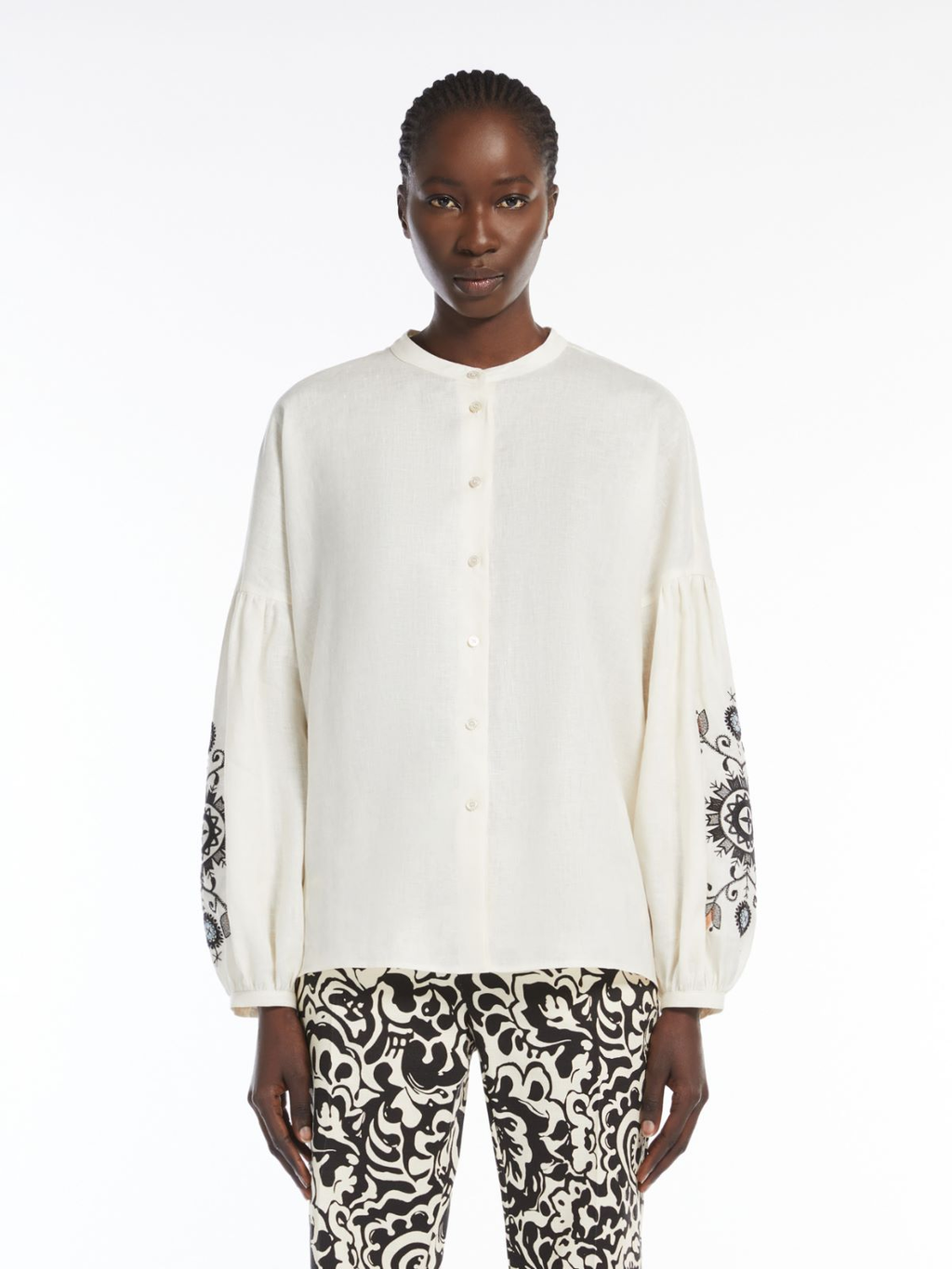 Weekend MaxMara - Leinenhemd, Ecru