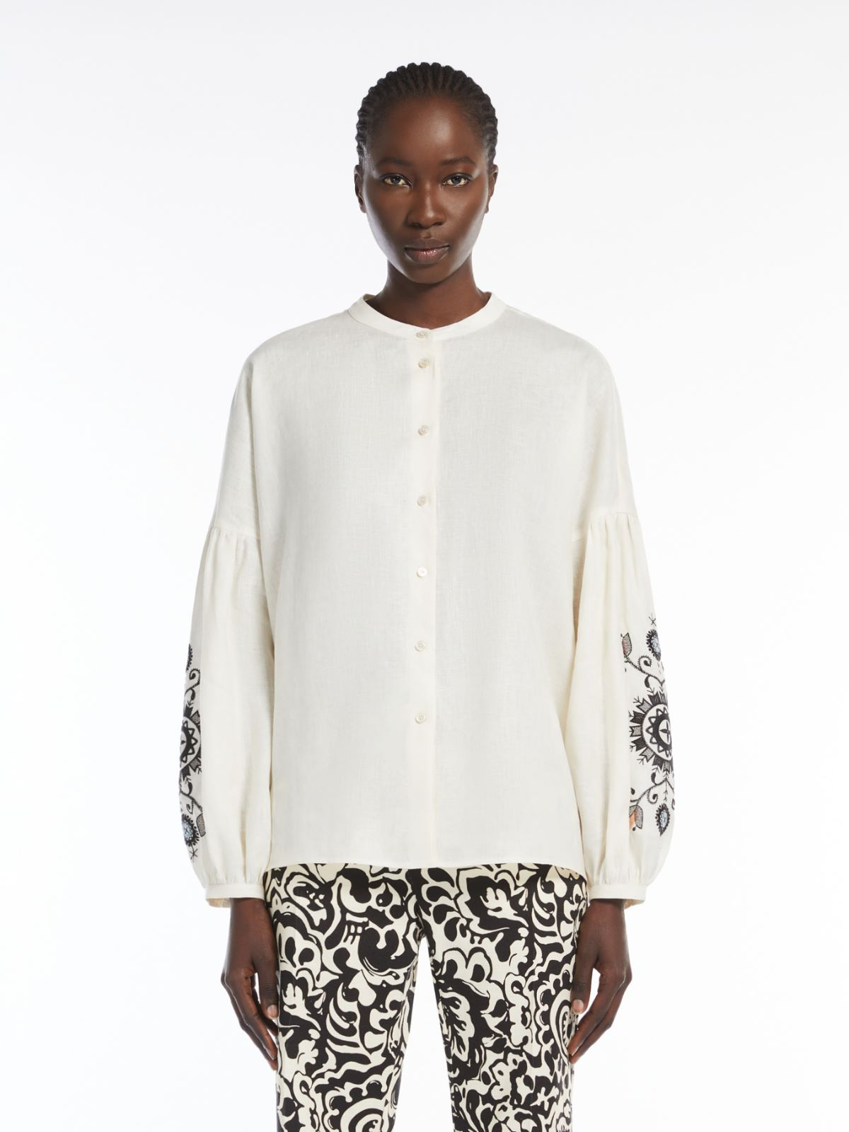 Weekend MaxMara - Leinenhemd, Ecru