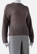 HENRY CHRIST  Taupefarbener, melierter Roundneck aus Cashmere und Seide