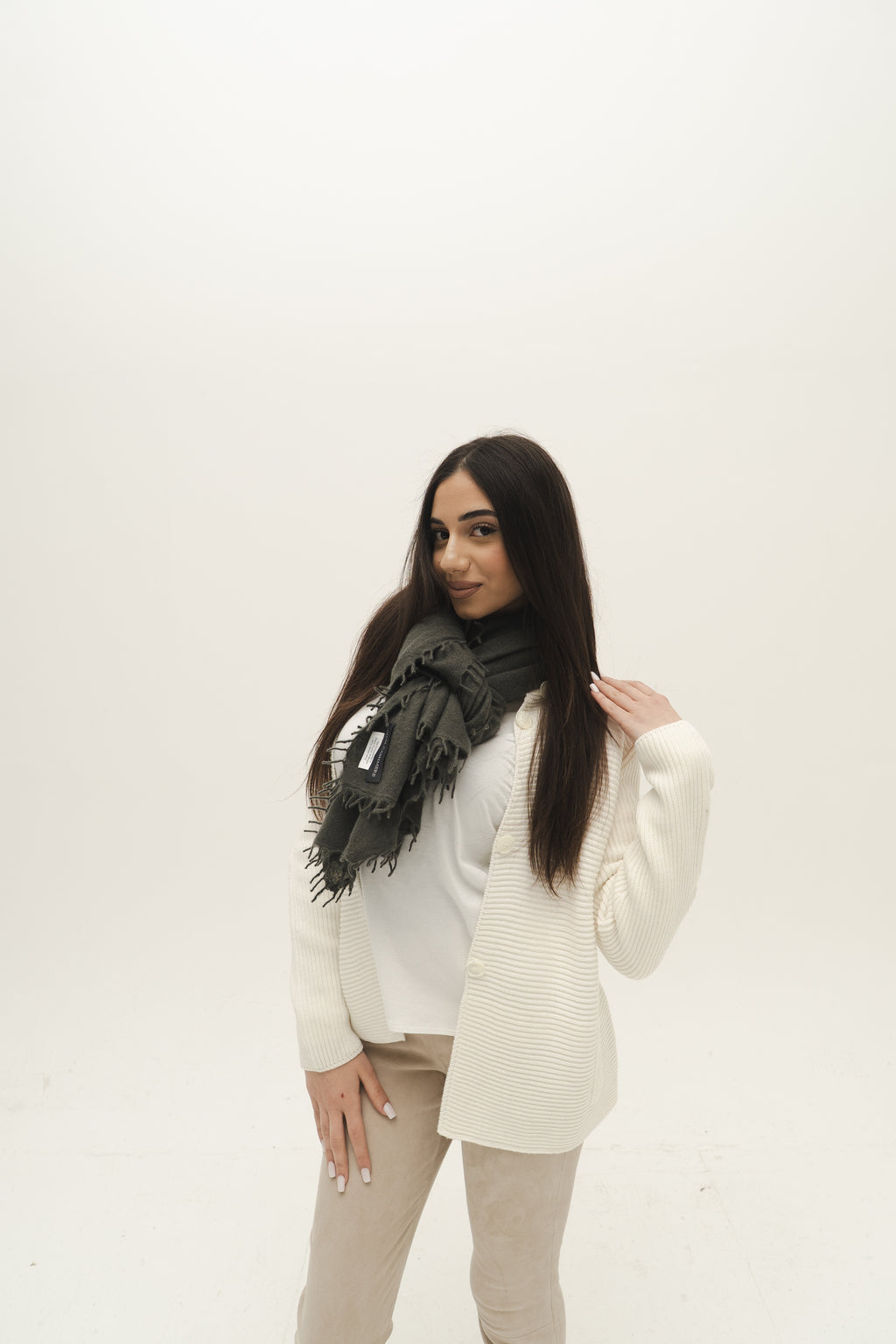 NIHAL CASHMERE - Kaschmirschal, Moor