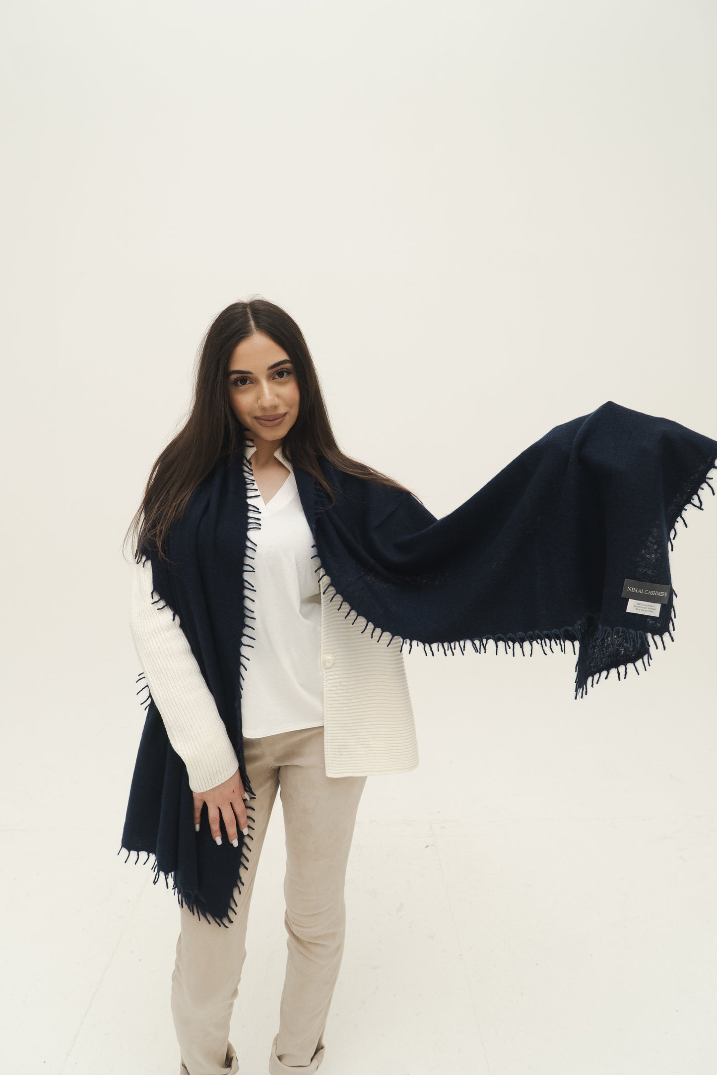 NIHAL CASHMERE - Kaschmirschal, Midnight Navy