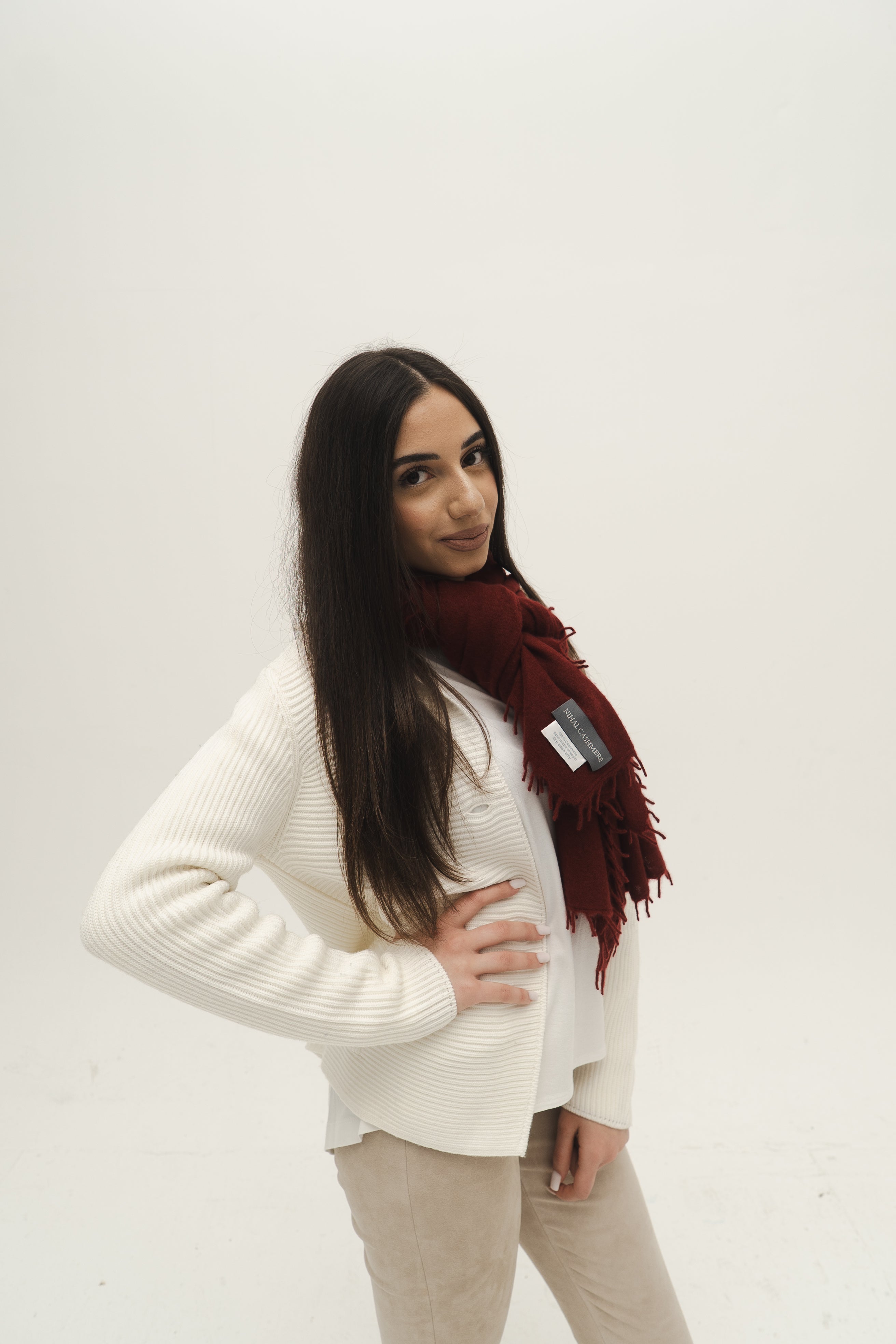 NIHAL CASHMERE - Kaschmirschal, Cherry