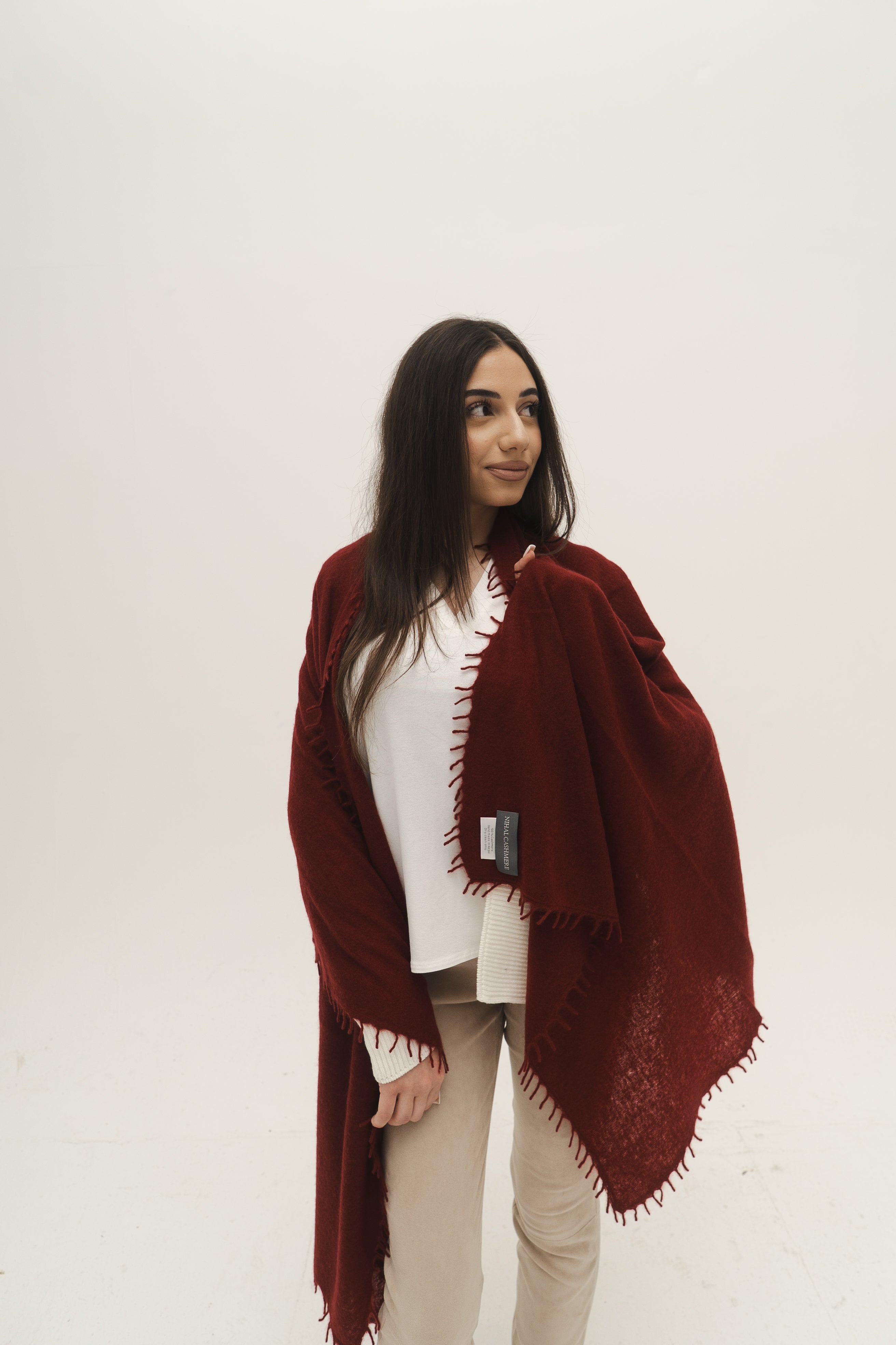 NIHAL CASHMERE - Kaschmirschal, Cherry