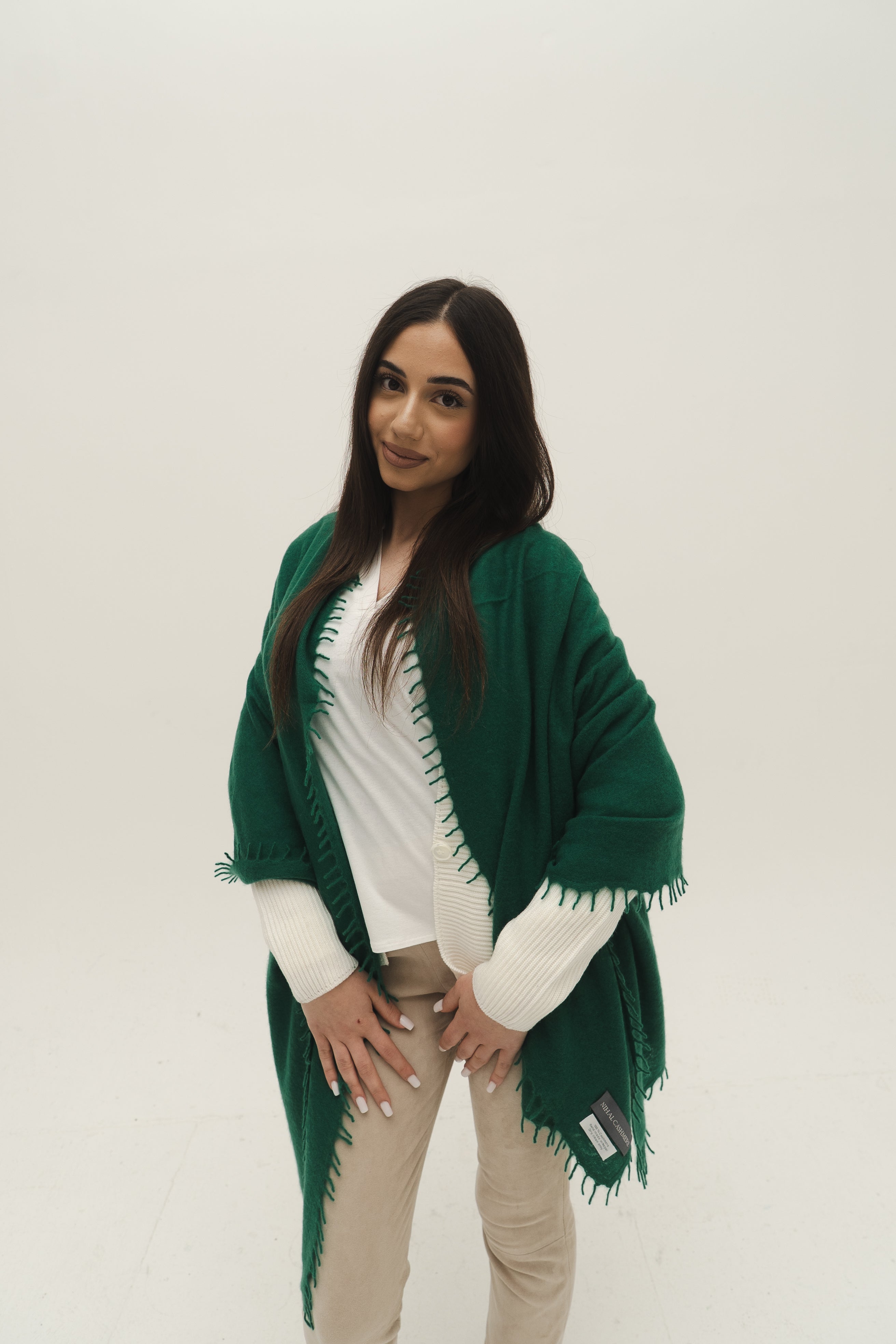 NIHAL CASHMERE - Kaschmirschal, Medium Green