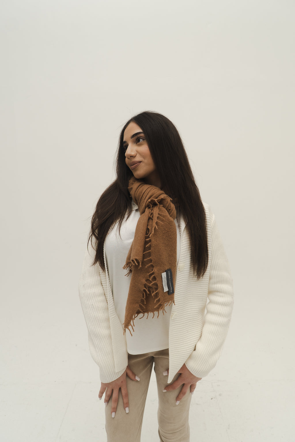 NIHAL CASHMERE - Kaschmirschal, Prairie Sand