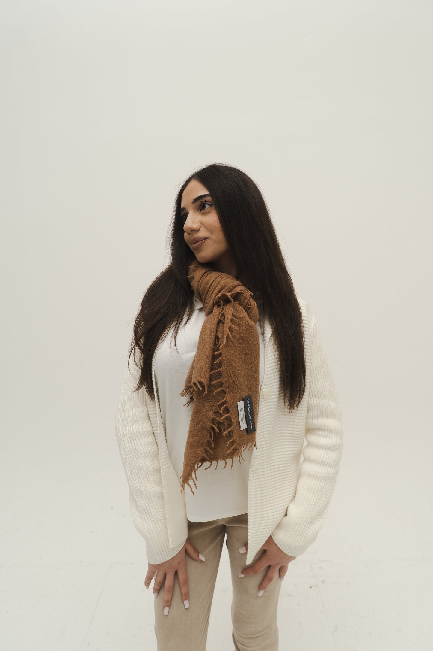 NIHAL CASHMERE - Kaschmirschal, Prairie Sand