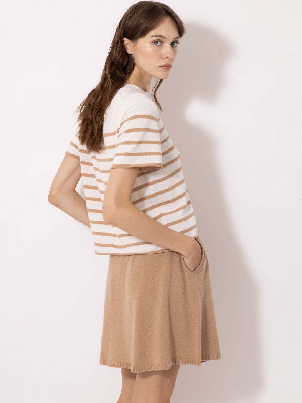 Pullover mit Halbarm und Streifen