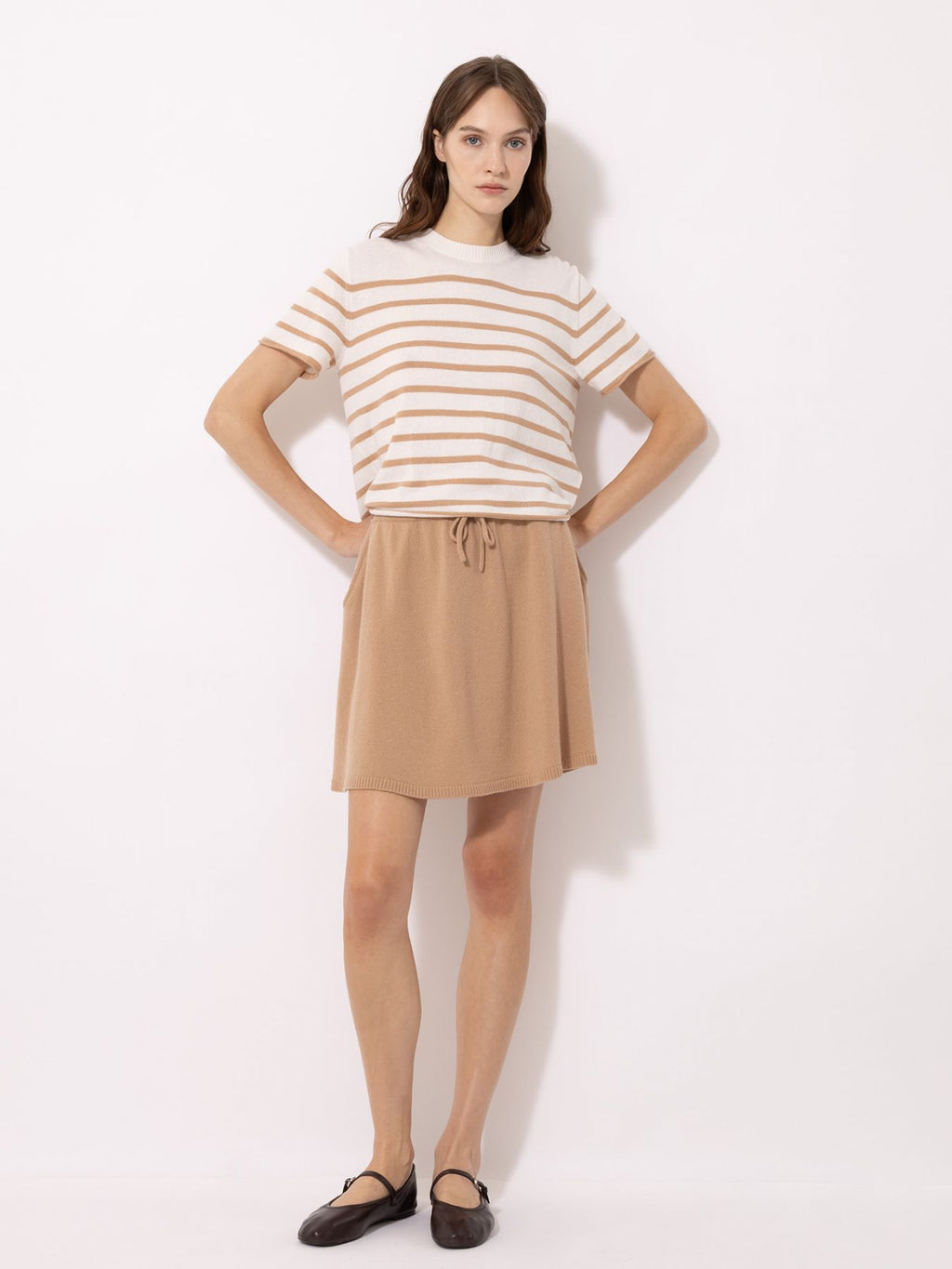 Pullover mit Halbarm und Streifen