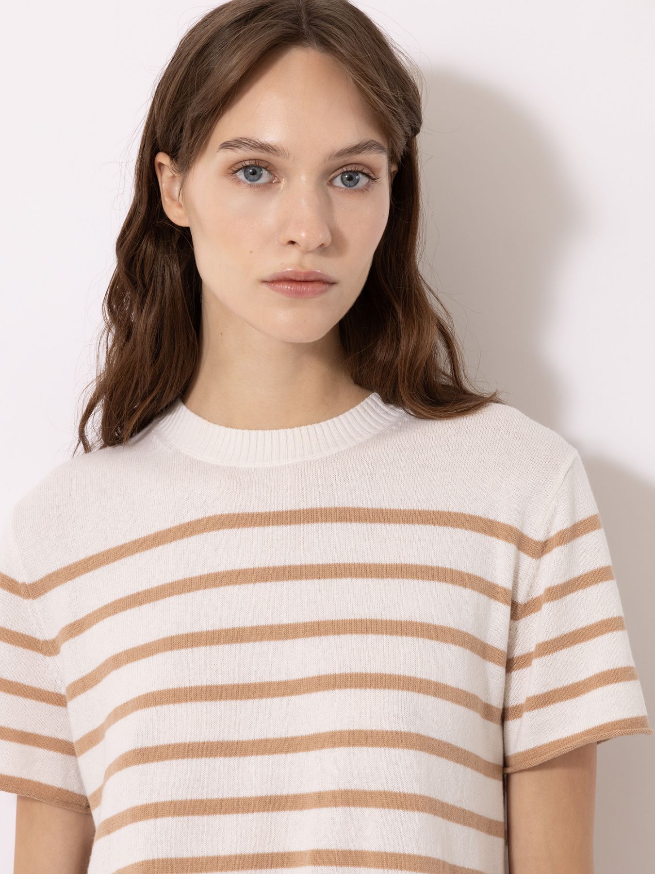 Pullover mit Halbarm und Streifen