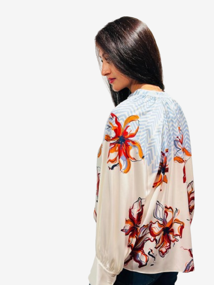 Herzen's Angelegenheit - Seidenbluse, Mehrfarbig