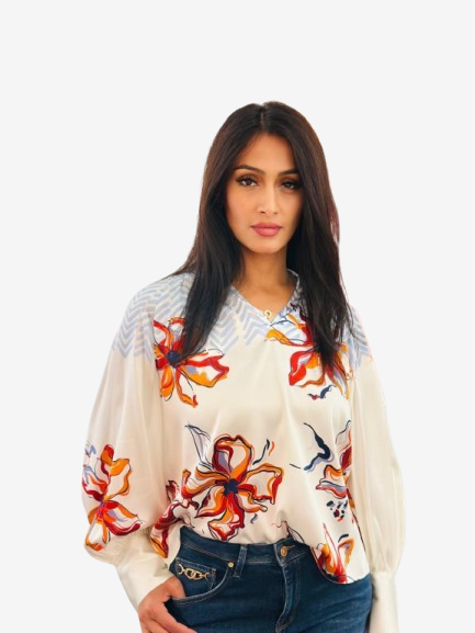 Herzen's Angelegenheit - Seidenbluse, Mehrfarbig