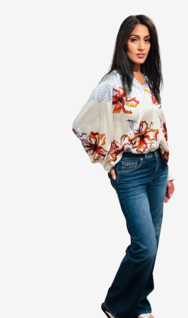 Herzen's Angelegenheit - Seidenbluse, Mehrfarbig