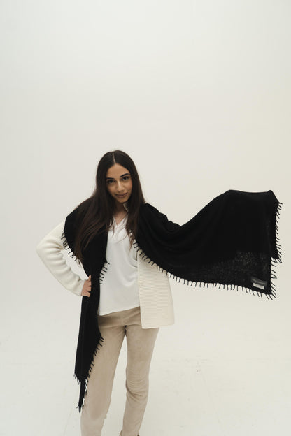 NIHAL CASHMERE - Kaschmirschal, Schwarz