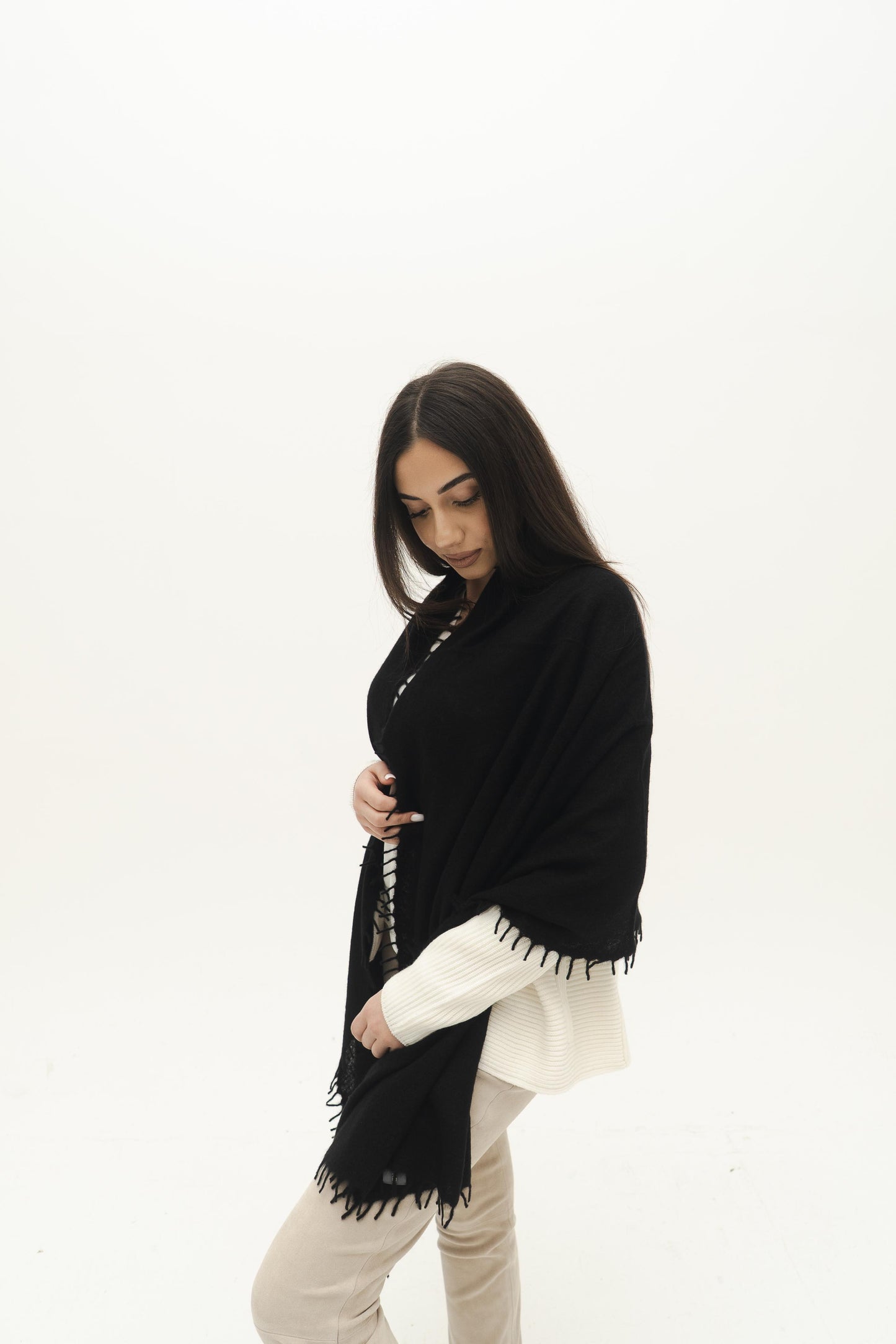 NIHAL CASHMERE - Kaschmirschal, Schwarz