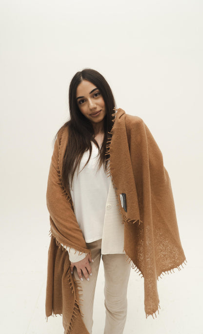 NIHAL CASHMERE - Kaschmirschal, Prairie Sand