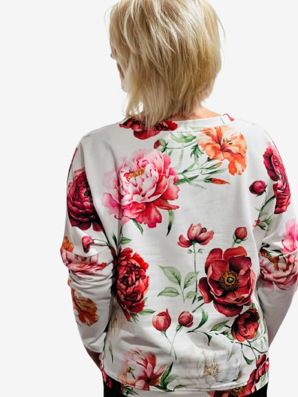 Margittes - Sweatshirt Blume, Weiß