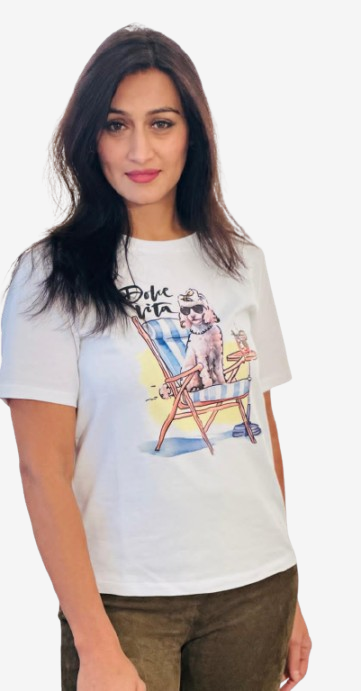 Margittes - T-Shirt Dolce Vita, Weiß