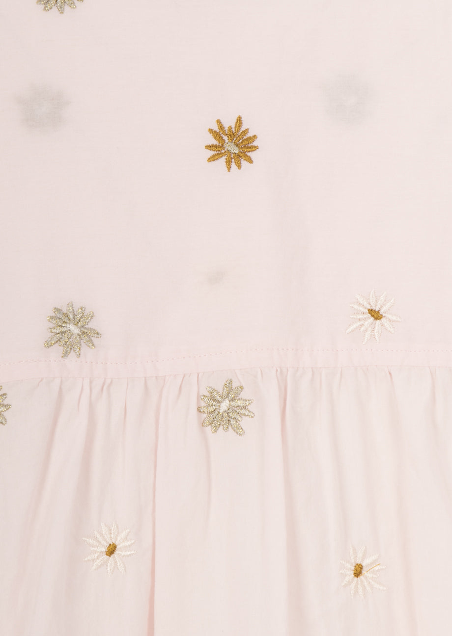 Baumwollbluse „Lucy“ mit Stickerei – Rosa