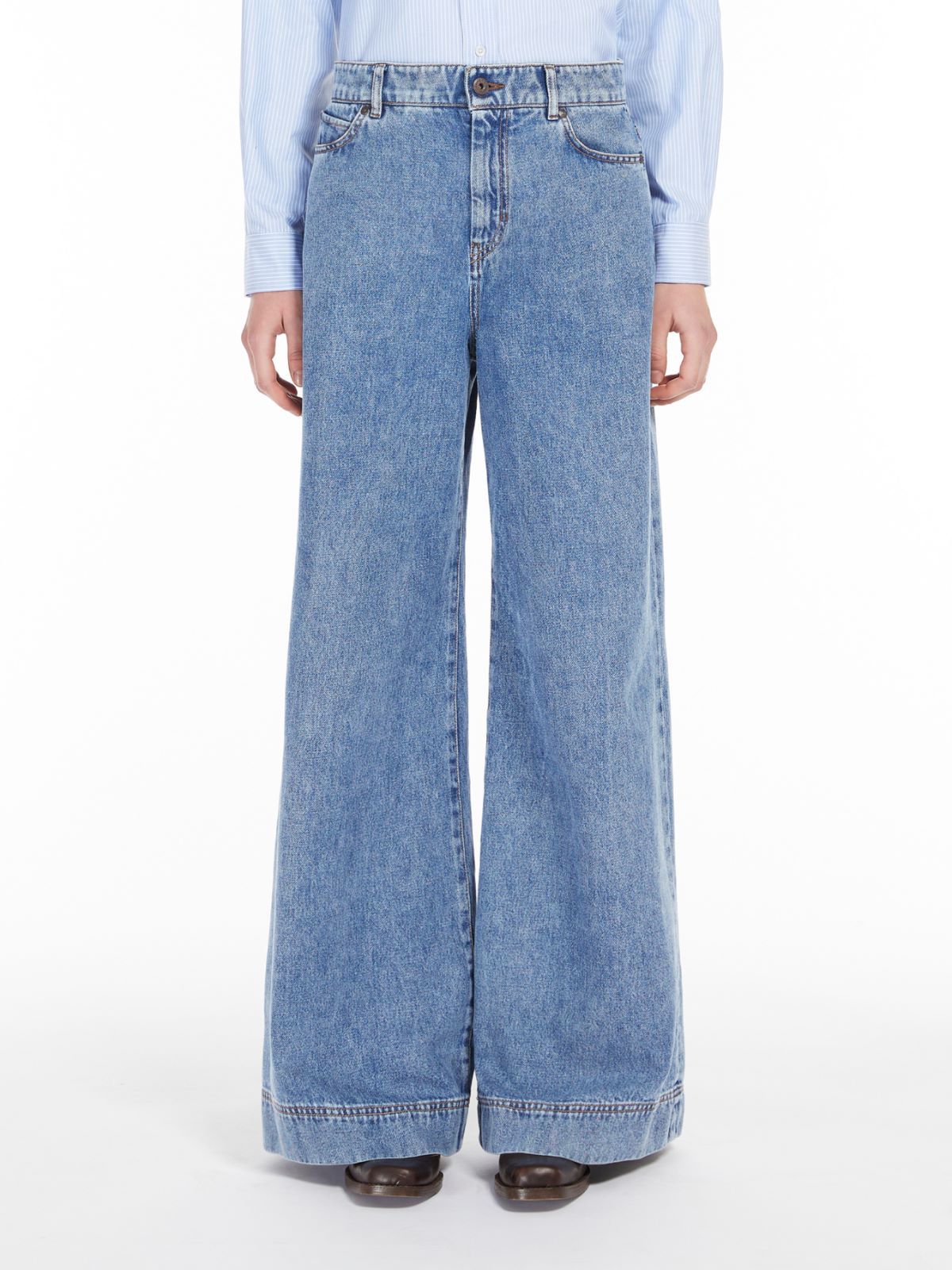 Weekend MaxMara - Weitbeinige Denim Jeans, Blau