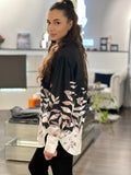 Herzens Seidenbluse mit Ornament-Print Black/Superwhite Multi
