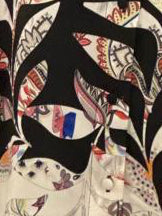 Herzens Seidenbluse mit Ornament-Print Black/Superwhite Multi