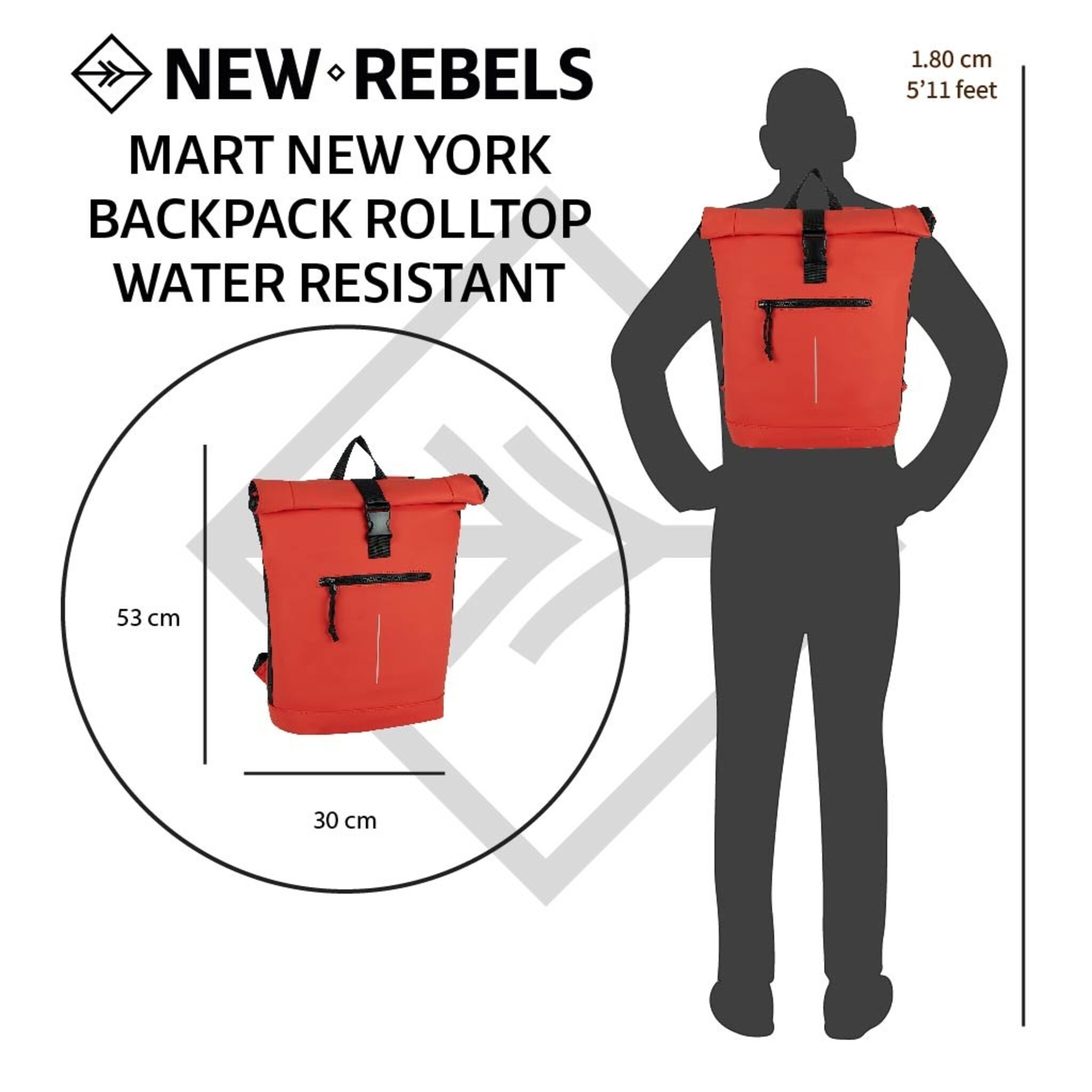 New Rebels - Rucksack Mart New York, Rusty Red