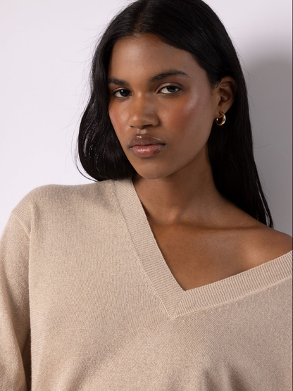 FTC - Pullover mit Lurex, Beige