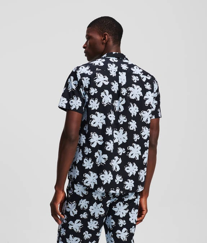 Karl Lagerfeld - Hemd mit Blumenprint, Schwarz