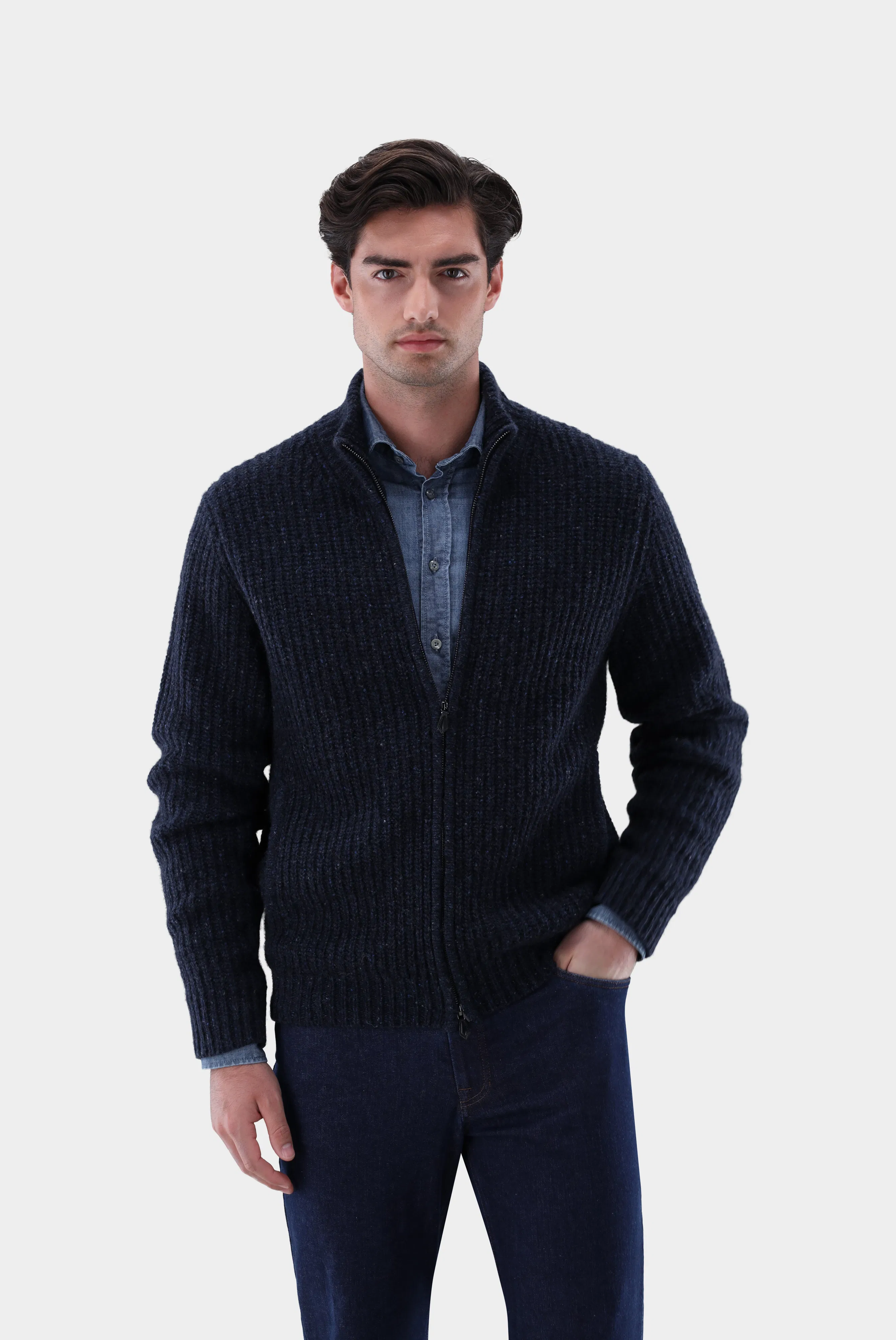 Van Laack - Strickjacke Sanaro, Marineblau