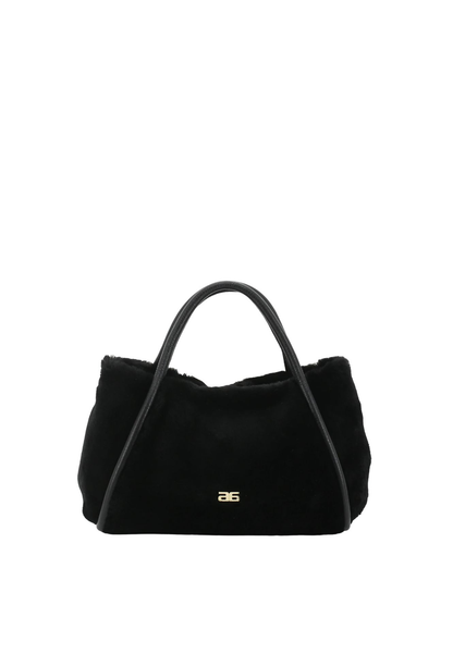 Abro - Shopper Willow Shearling, Schwarz-Gold