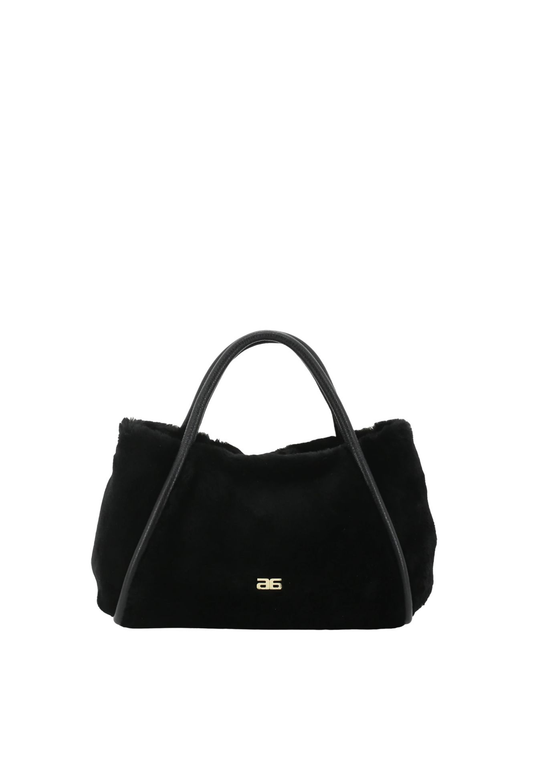 Abro - Shopper Willow Shearling, Schwarz-Gold