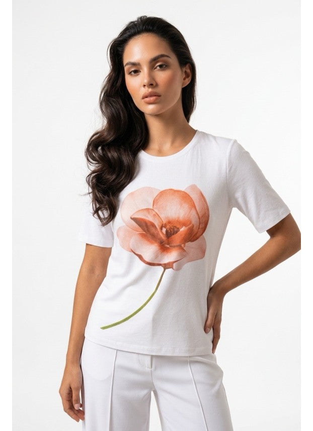 MARGITTES T-shirt z kwiatem