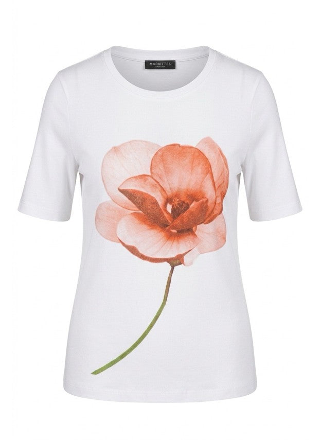 MARGITTES T-shirt z kwiatem